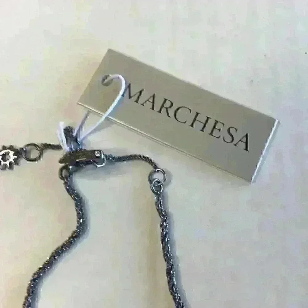 Marchesa new Hematite Tone Crystal pearl and stone - Picture 7 of 8